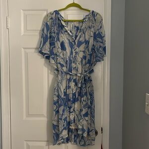 ANTHRO DRESS 
Size 1x, light blue and white